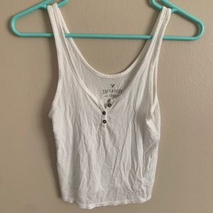 Sale AE Henley white crop tank top